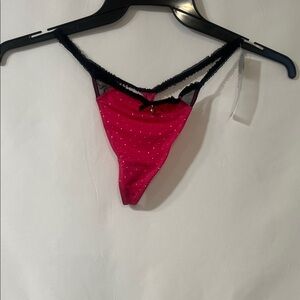 Elegant Black and Pink Women's Lace Panty